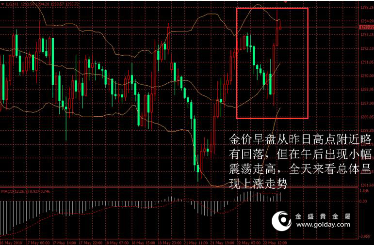 金盛盈富 金价日内走势